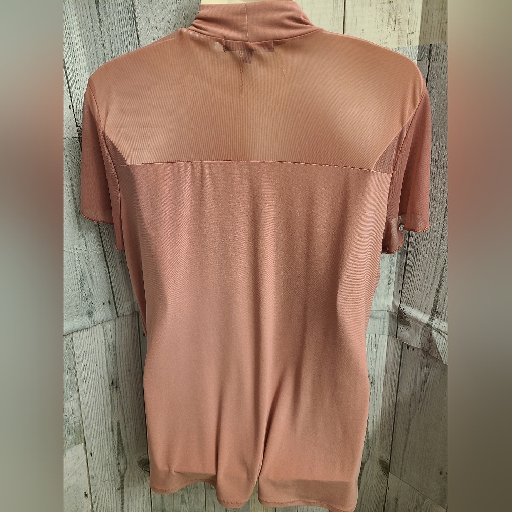 Liz McCoy Tie-Front Top with Sheer Top/Sleeves, Size 1X - Picture 5 of 7